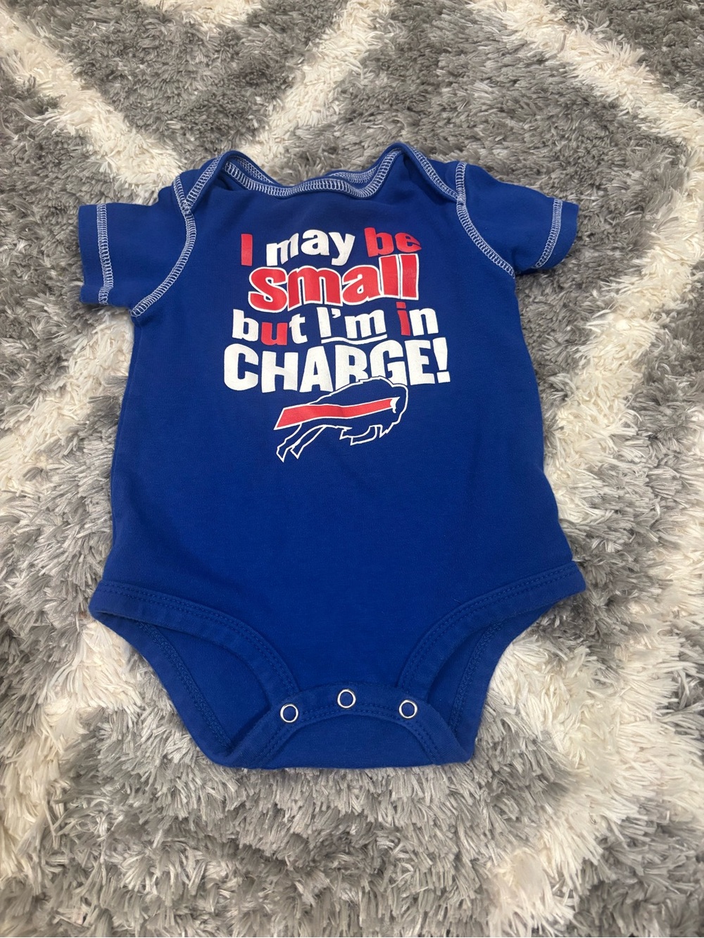 NFL Royal Blue bills Baby Onesie with Red & White Graphic